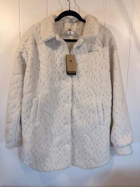 Nike Move To Zero Fleece Sherpa Jacket XL White New